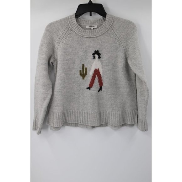 Madewell Gray Graphic Crew Neck Sweater - Picture 10 of 10